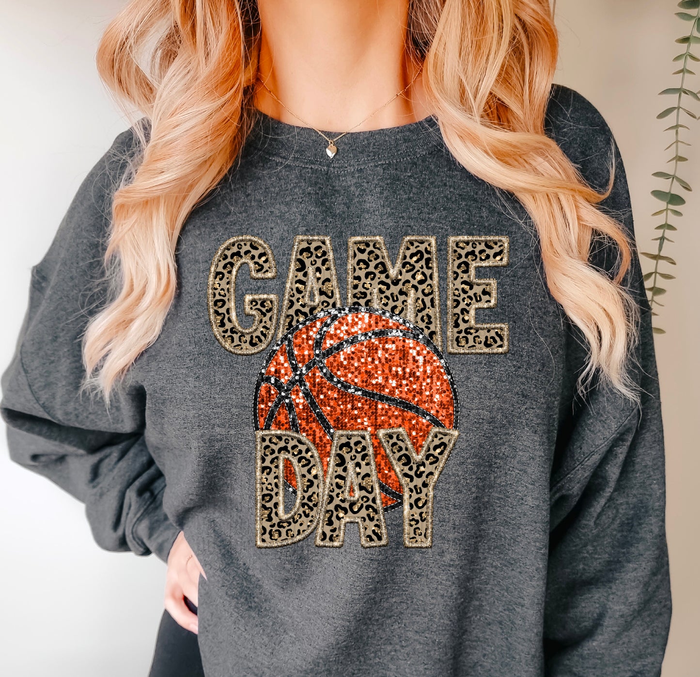 Gameday Basketball Sparkly Cheetah DTF Transfer
