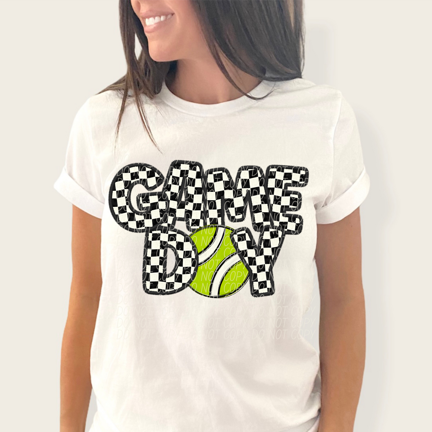 Game Day Tennis Checker DTF Transfer