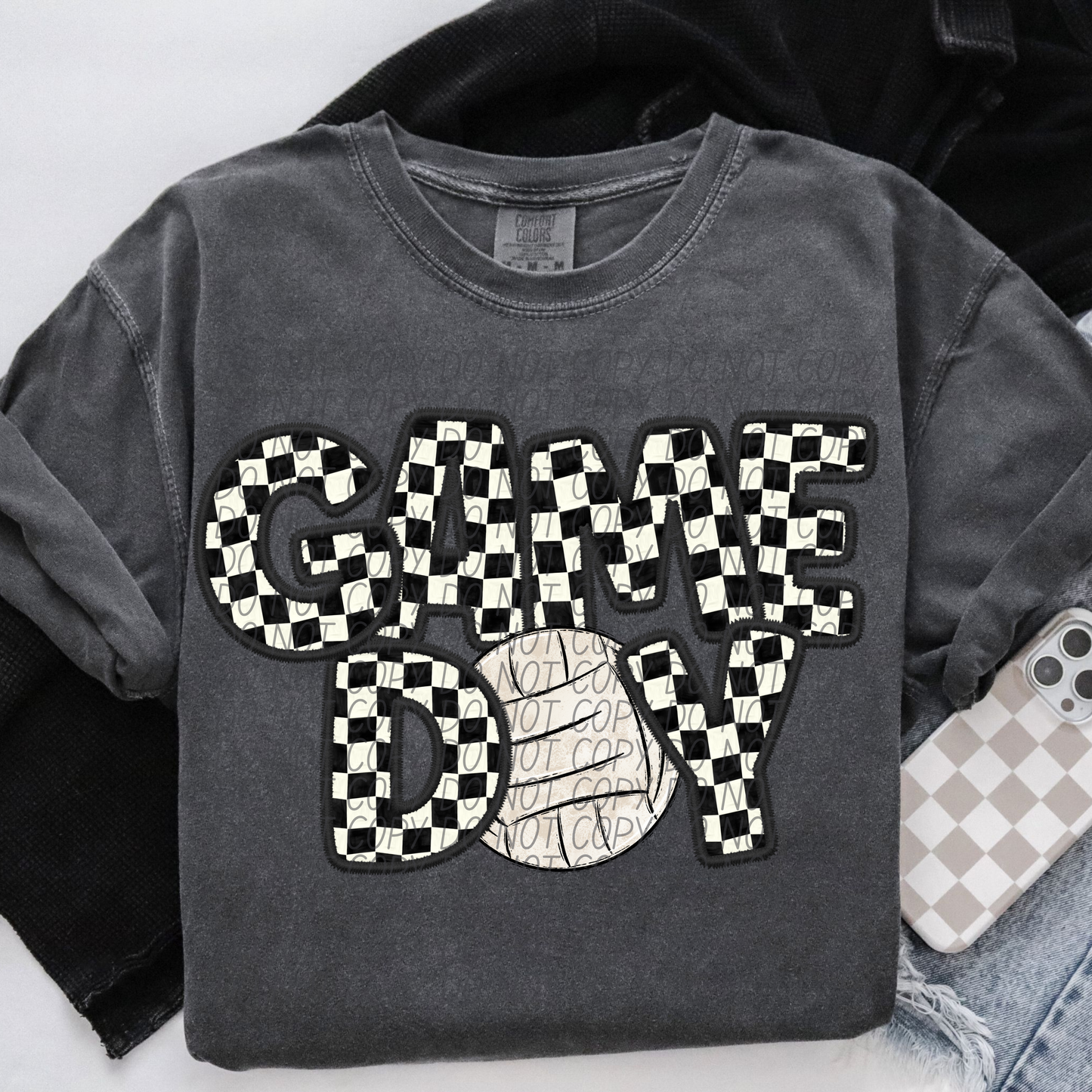Game Day Volleyball Checker DTF Transfer