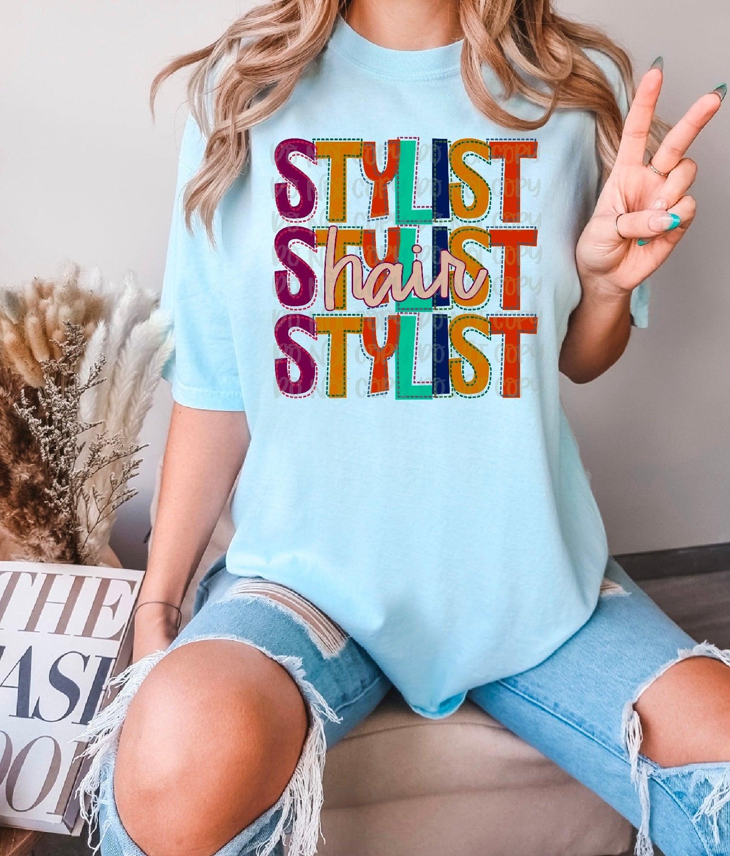 Hair Stylist Stitched Occupation Stacked DTF Transfer