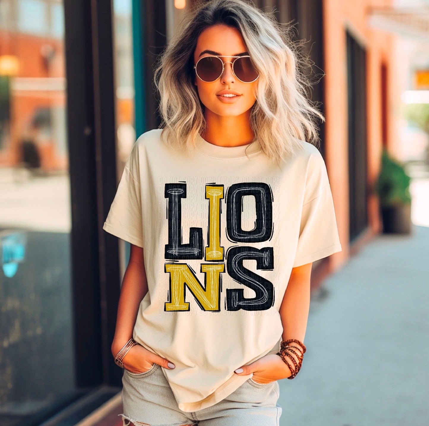 Lions Black/Gold DTF Transfer