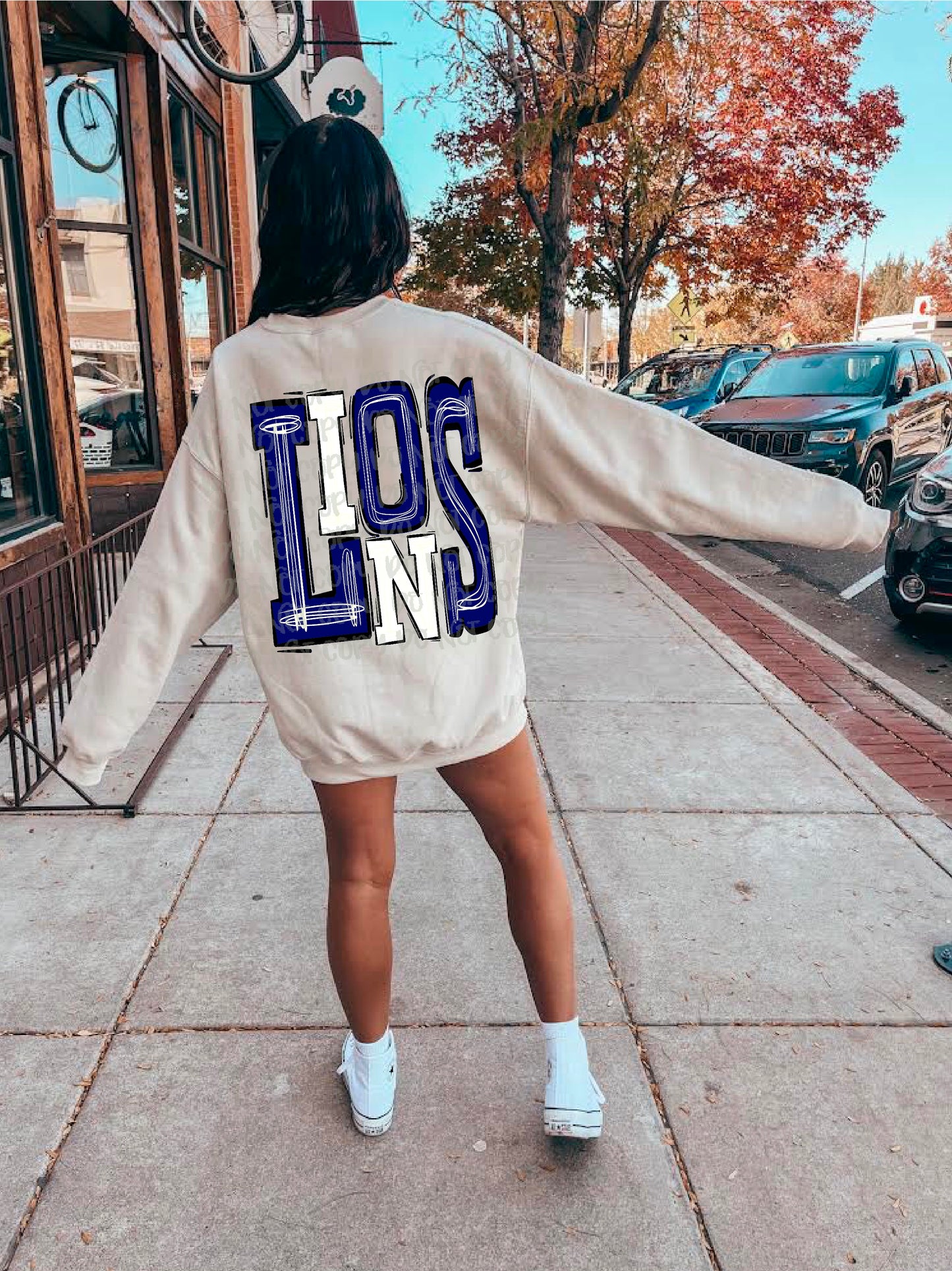 Lions Blue/White DTF Transfer