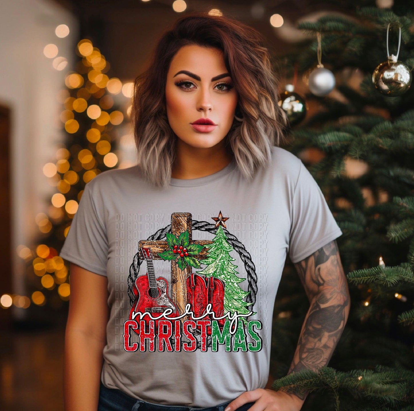 Western Merry Christmas DTF Transfer