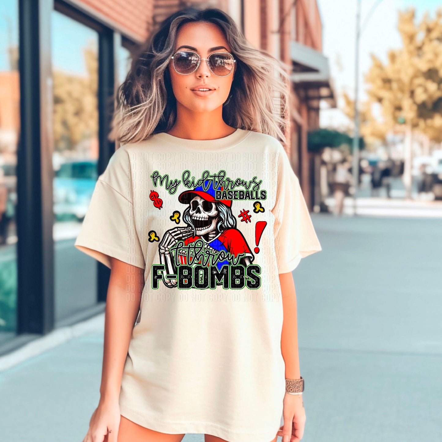 My Kid Throws Baseballs DTF Transfer