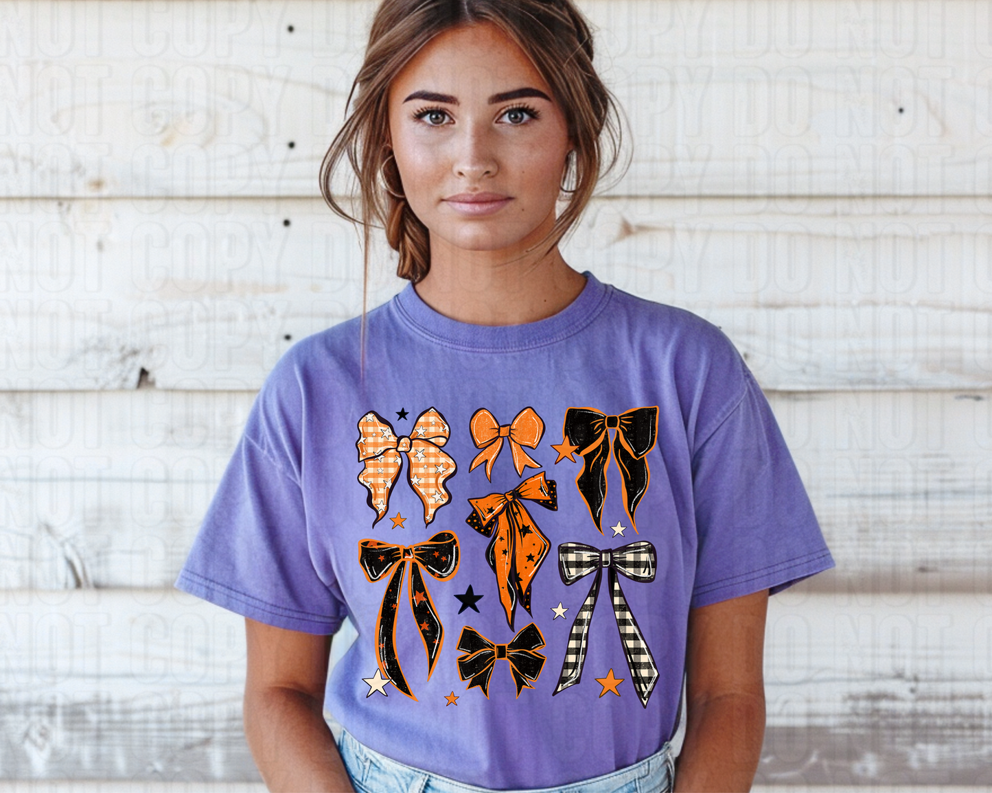 Orange And Black Spooky Bows DTF Transfer