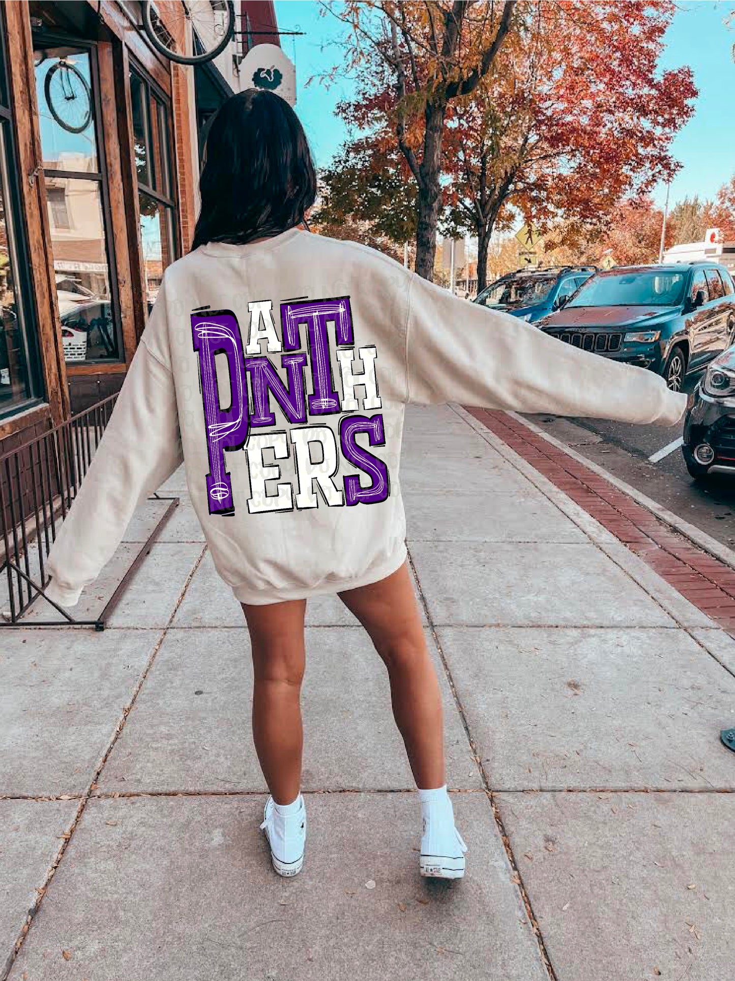 Panthers Purple/White DTF Transfer