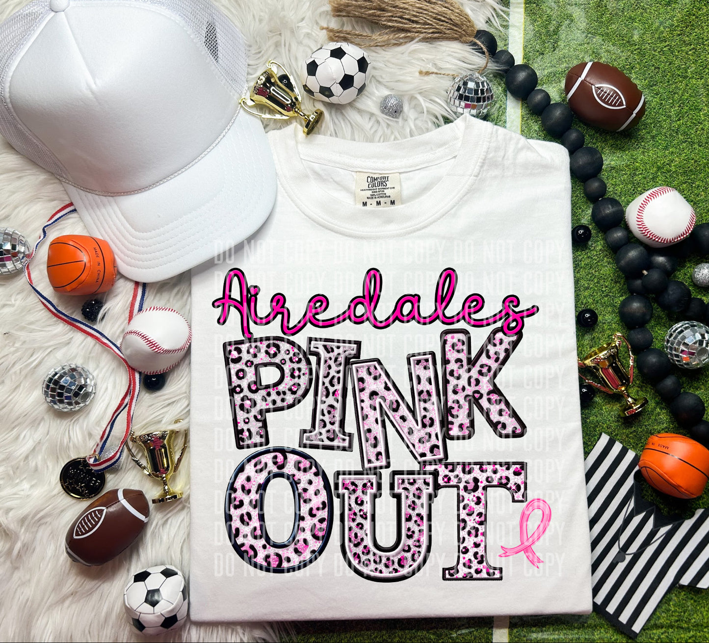 Airedales Leopard Pink Out Mascot DTF Transfer