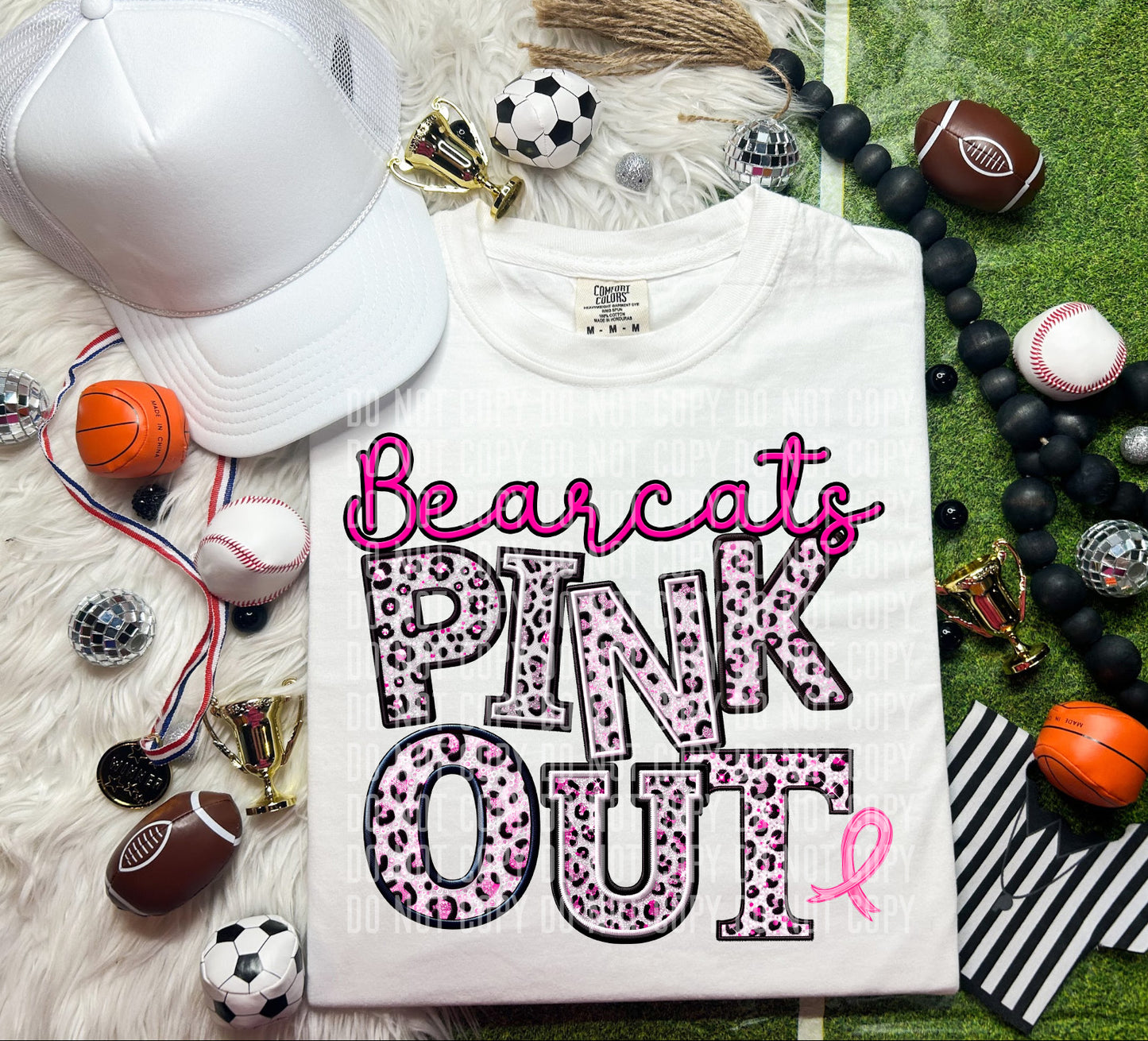 Bearcats Leopard Pink Out Mascot DTF Transfer