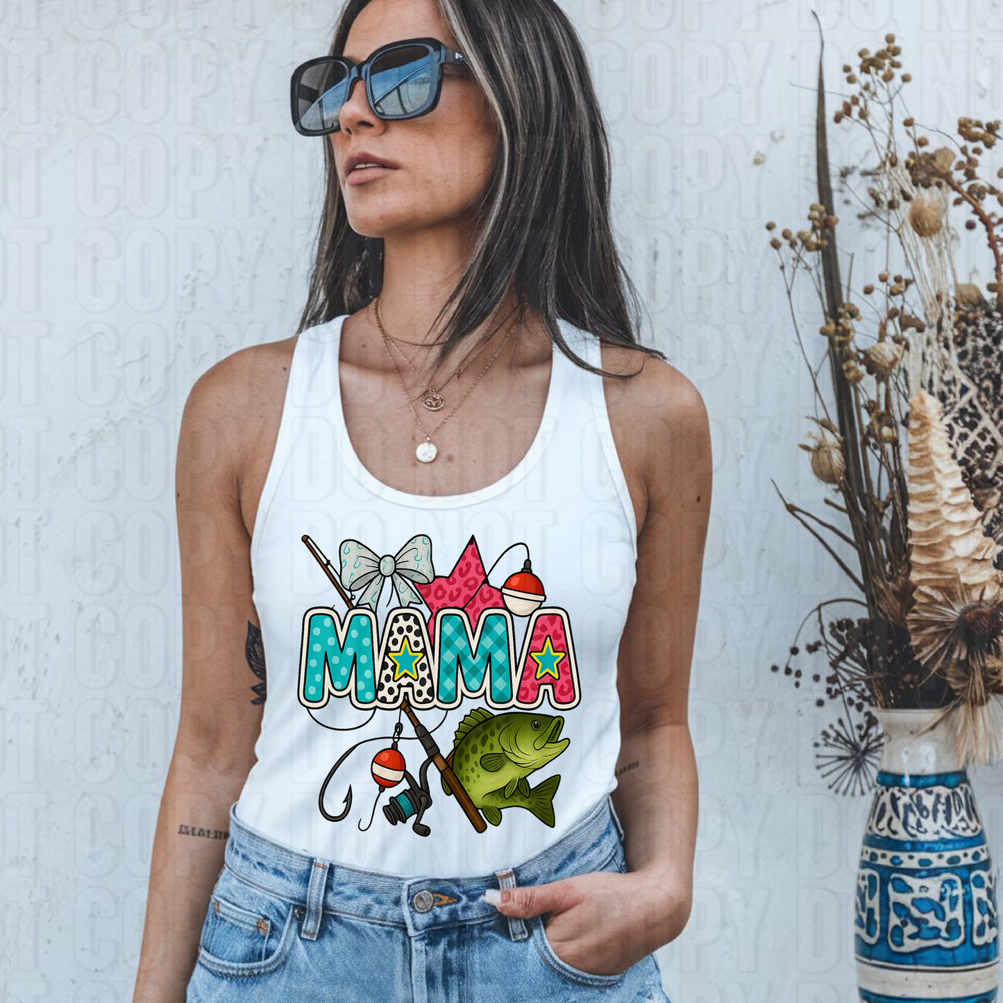 Preppy Fishing Mama V1 DTF Transfer