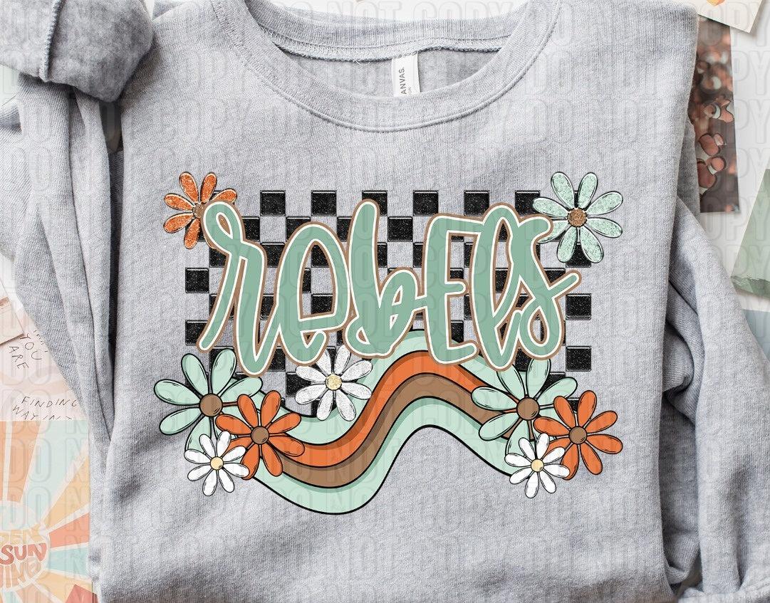 Rebels Boho Wavy Mascot DTF Transfer