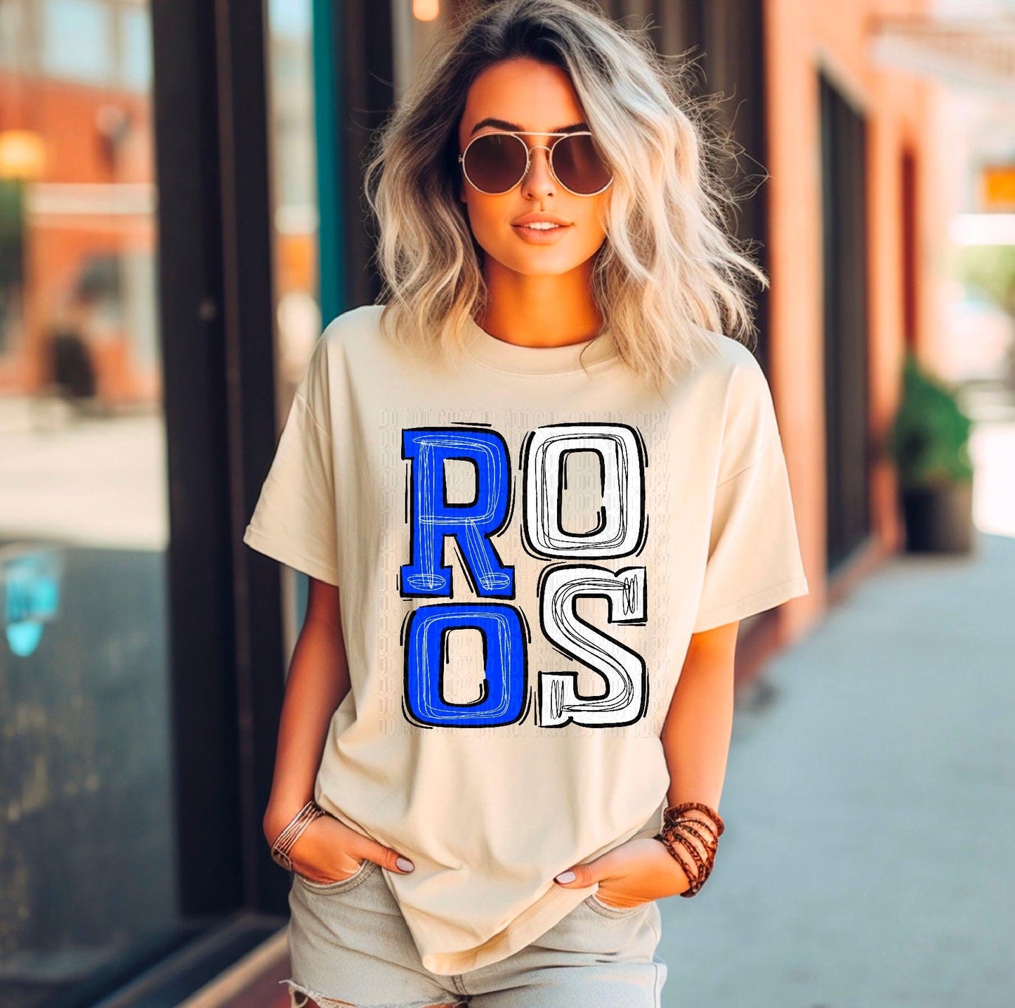 Roos Royal Blue/White DTF Transfer