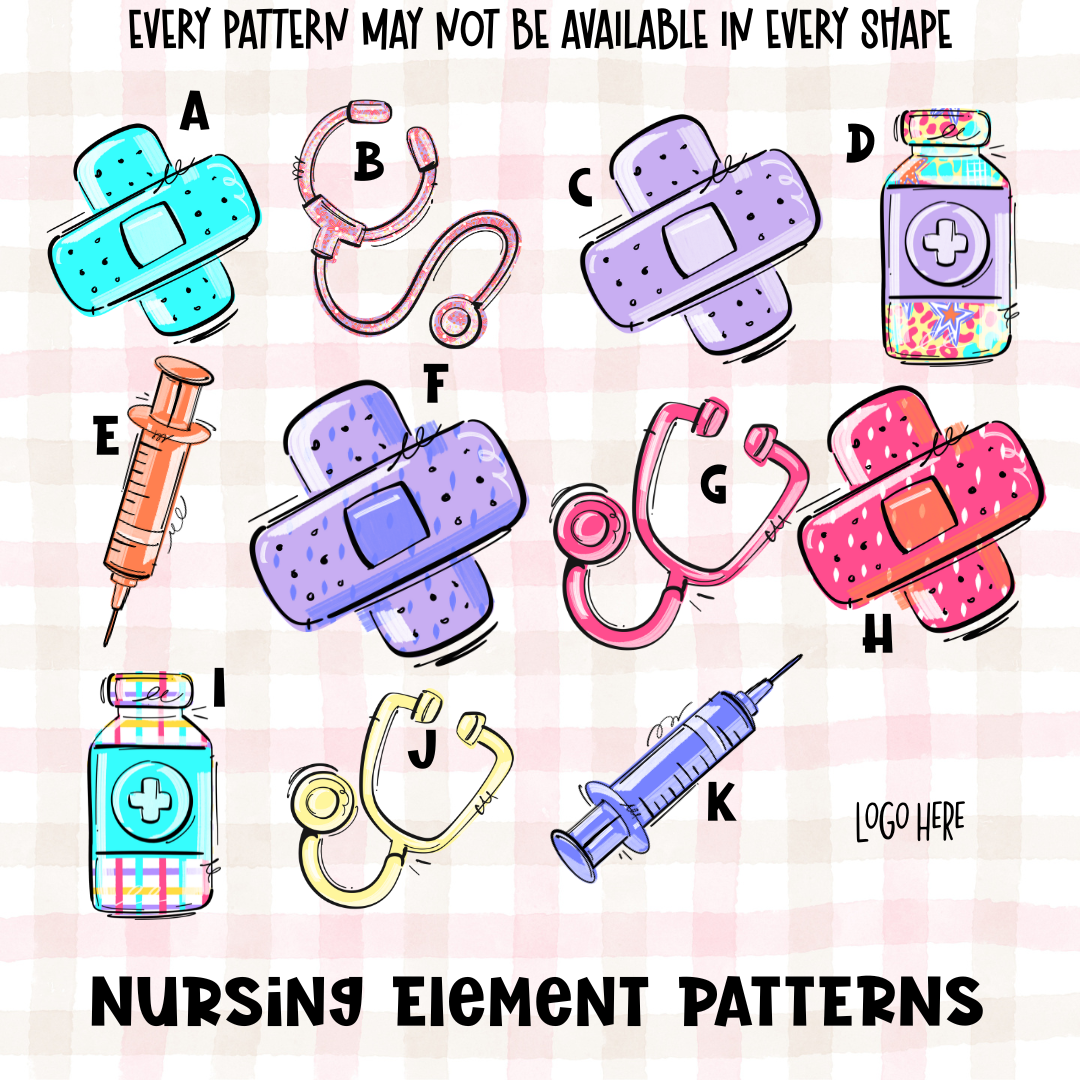 Scribble Bright Nursing Element Custom/Name Personalized DTF Transfer