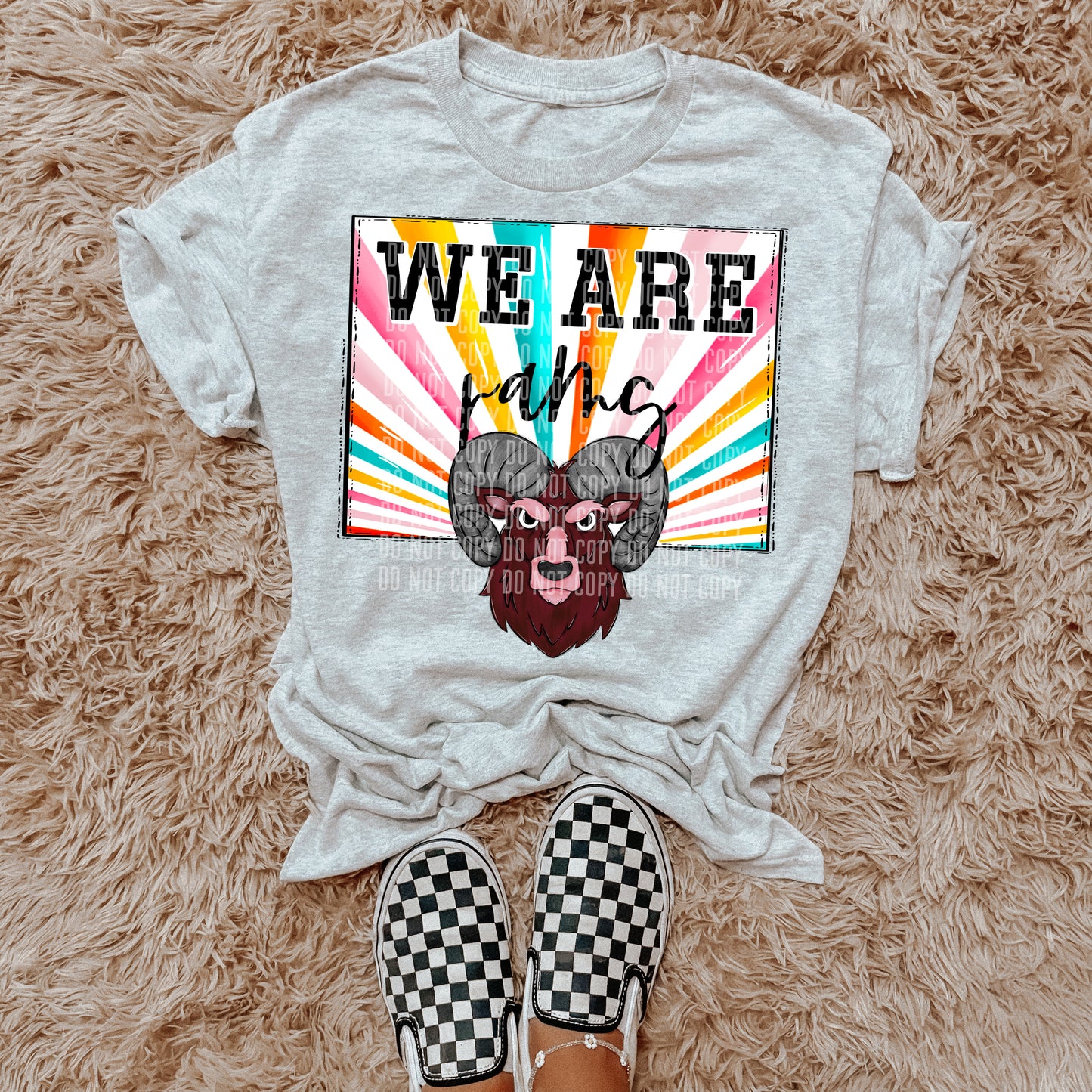 We Are Rams Maroon Starburst Mascot DTF Transfer