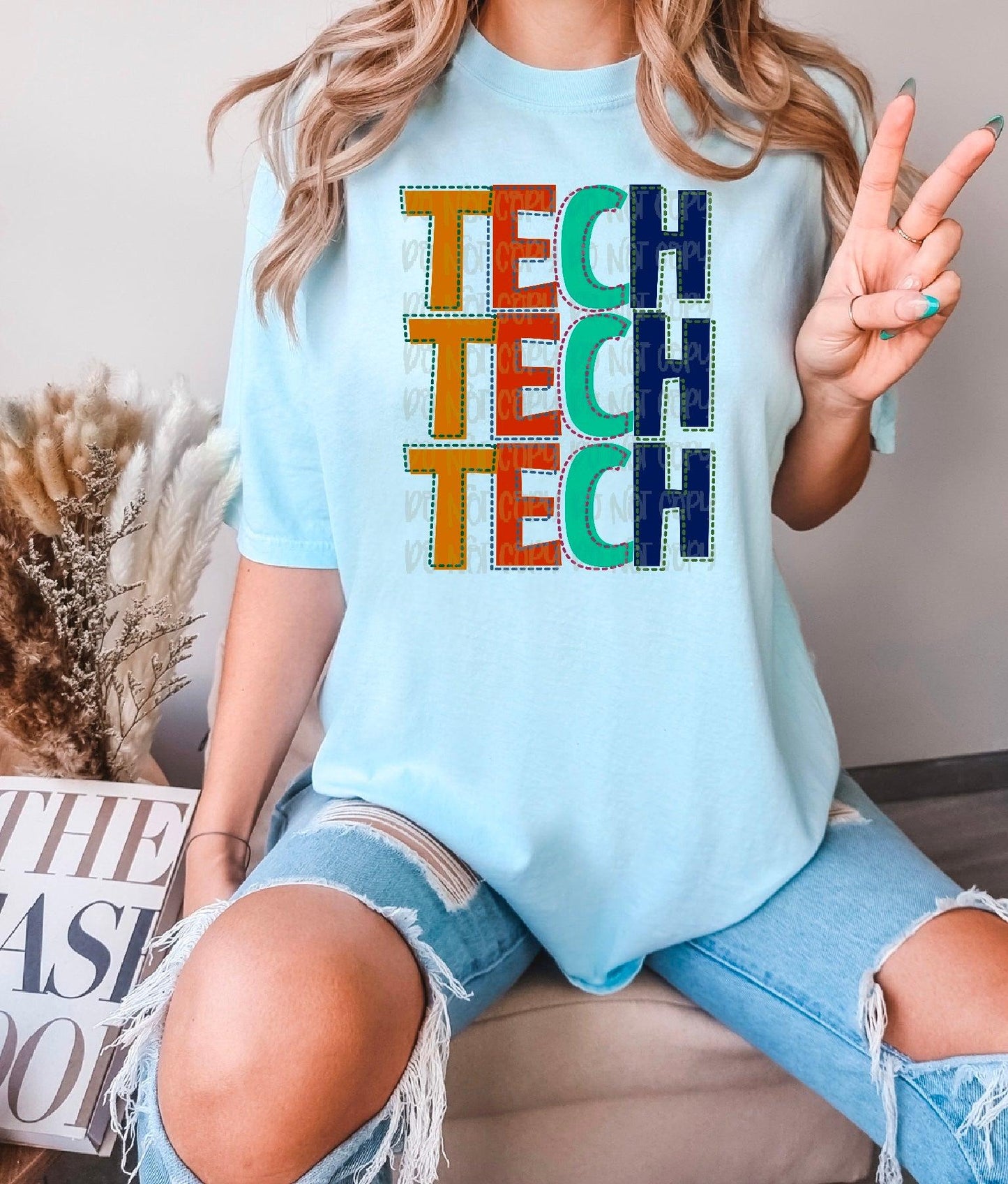 Tech Stitched Occupation Stacked DTF Transfer