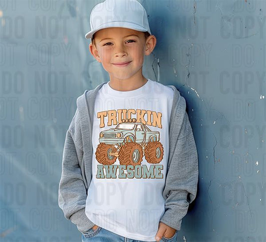 Truckin Awesome DTF Transfer