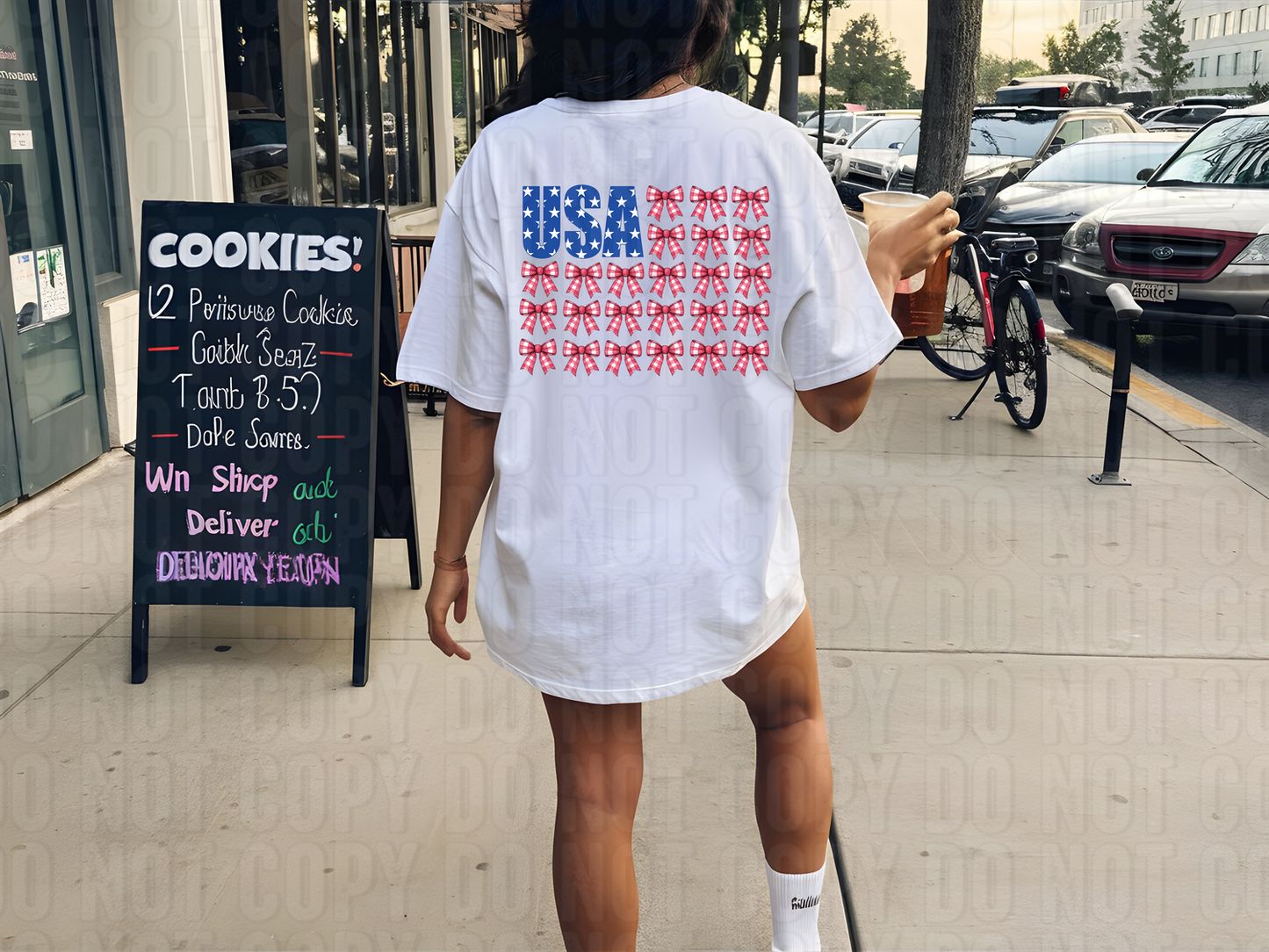 USA Flag Bows DTF Transfer