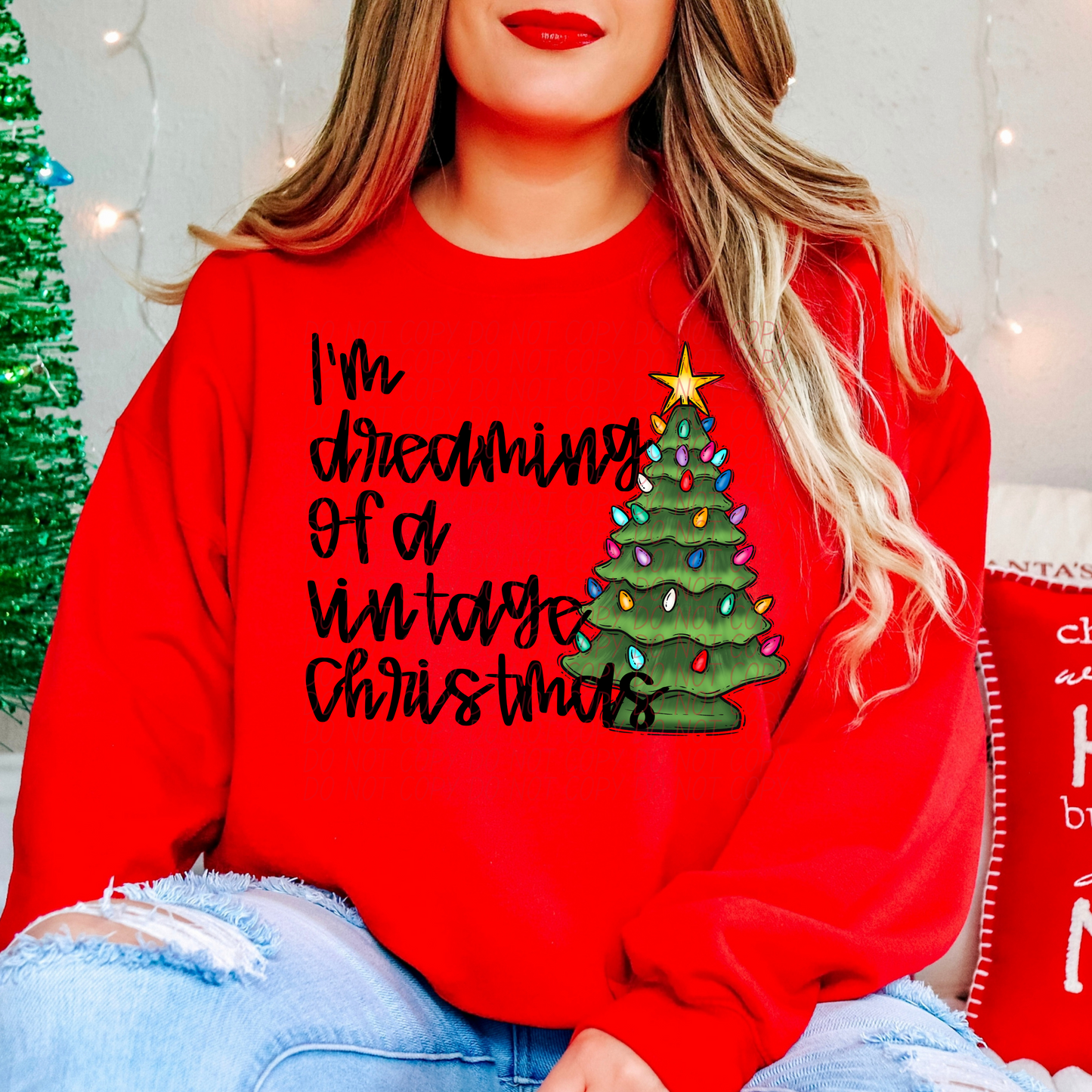 Dreaming Of A Vintage Christmas DTF Transfer