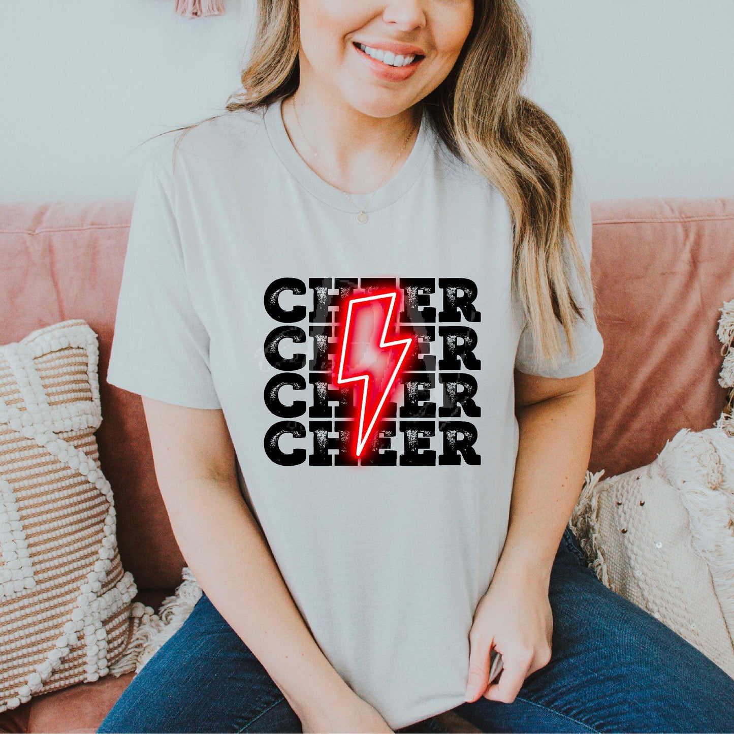 Cheer Red Bolt DTF Transfer