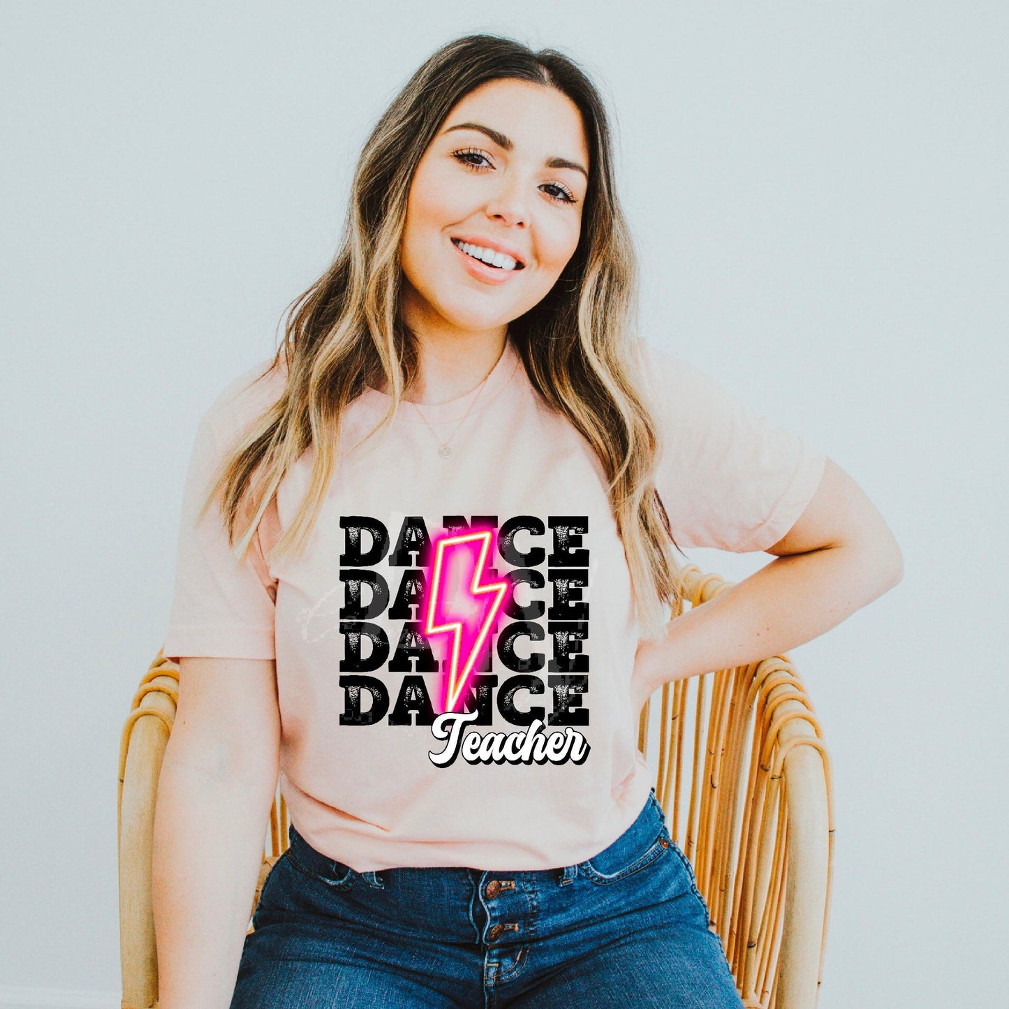 Dance Teacher Pink Bolt DTF Transfer