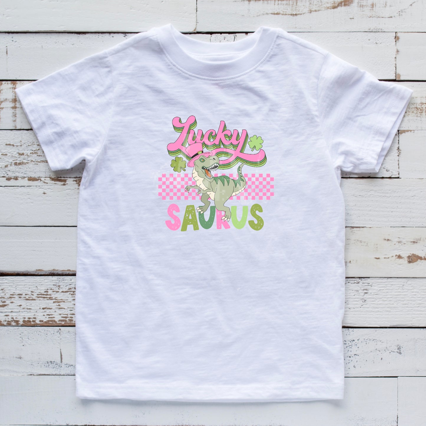 Lucky Saurus Pink DTF Transfer