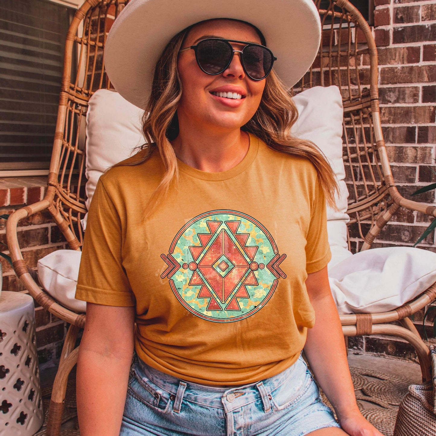 Orange Western Circle DTF Transfer