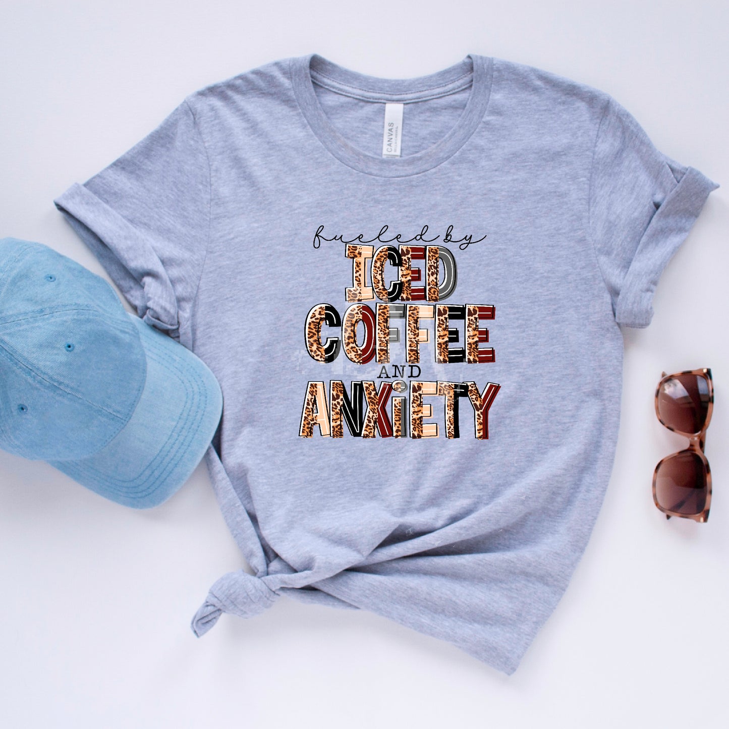 Fueled by Iced Coffee and Anxiety DTF Transfer