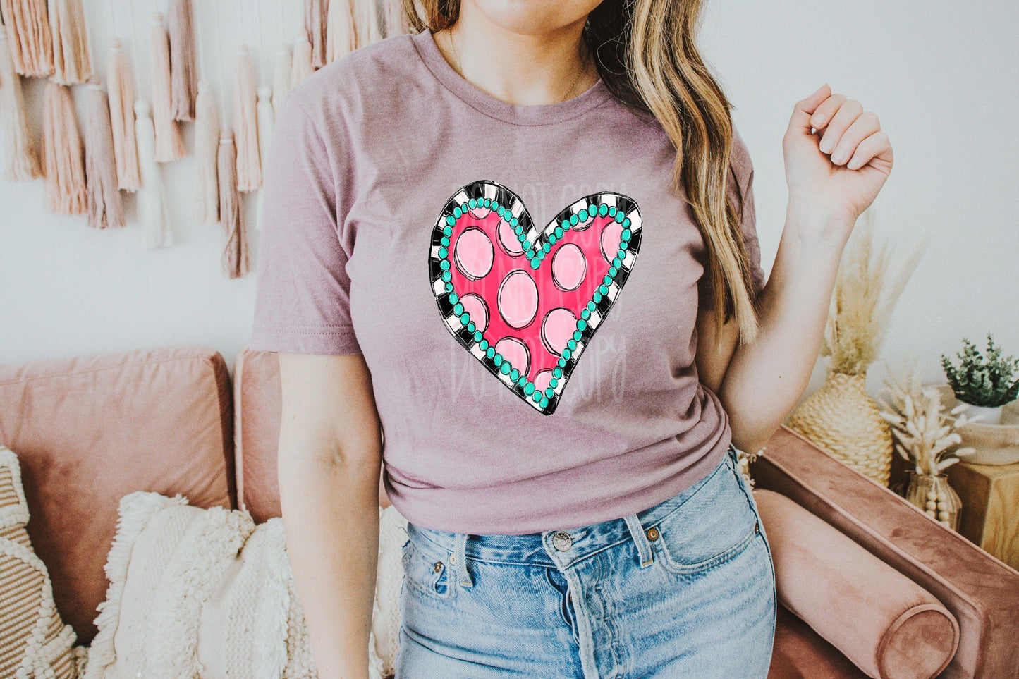 Polka Dot Heart DTF Transfer