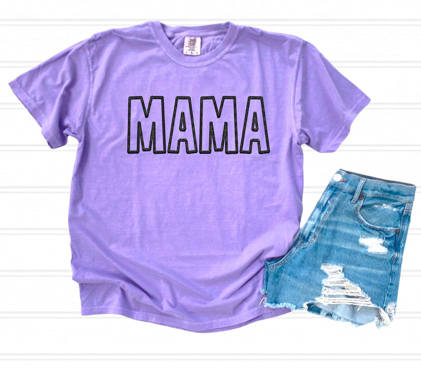 Black Mama Faux Embroidery DTF Transfer