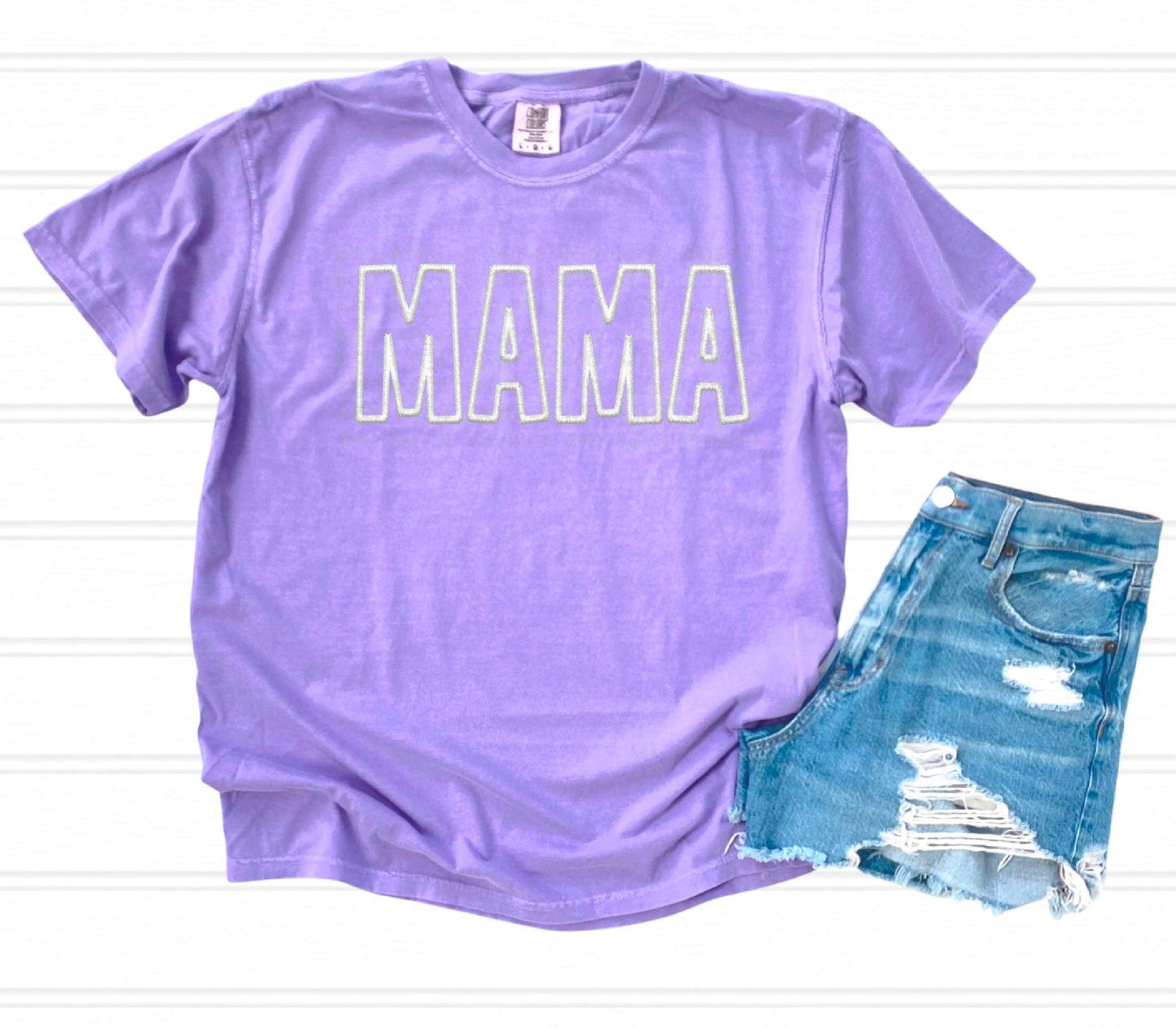 White Mama Faux Embroidery DTF Transfer