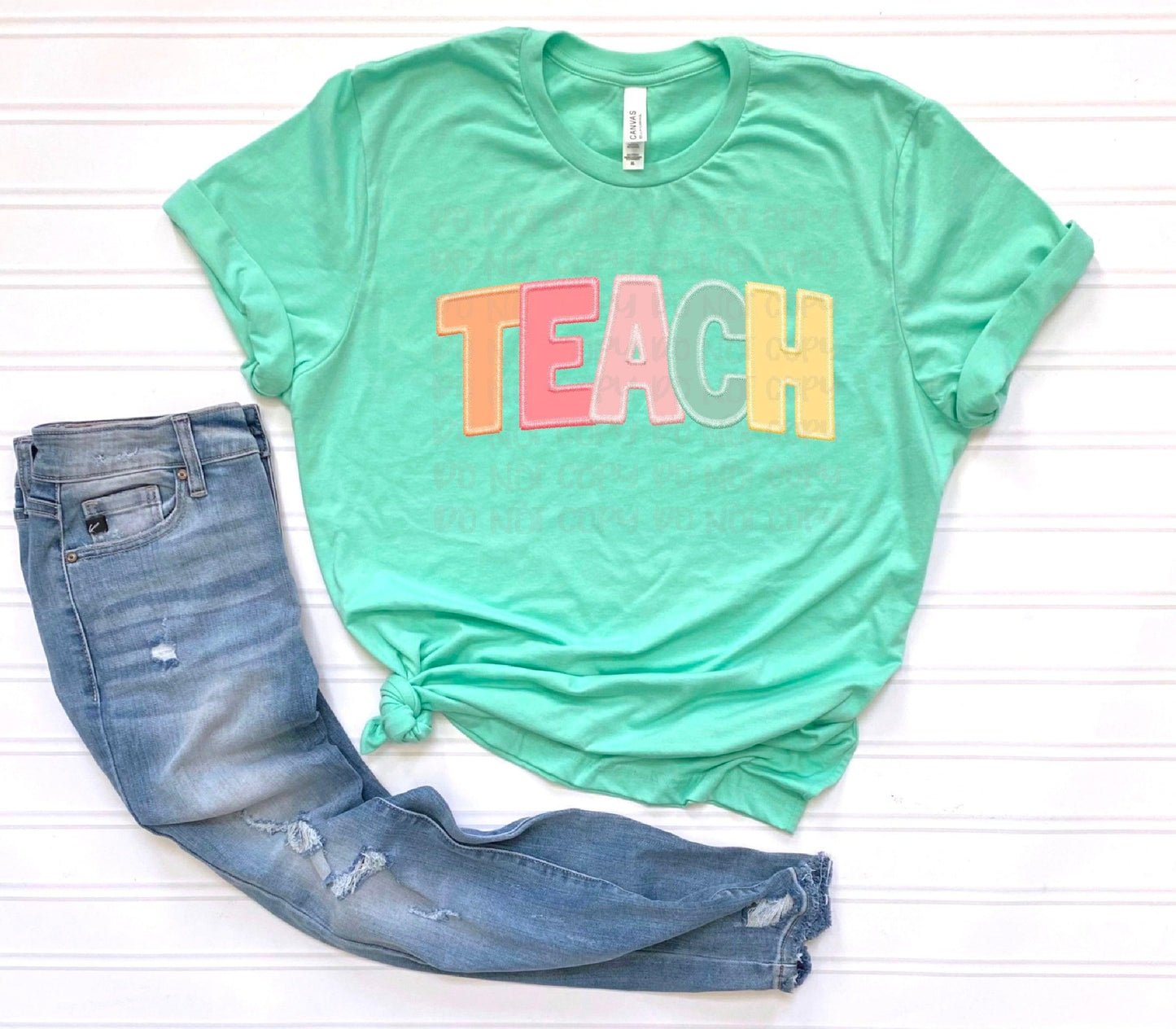 Teach Faux Embroidery DTF Transfer