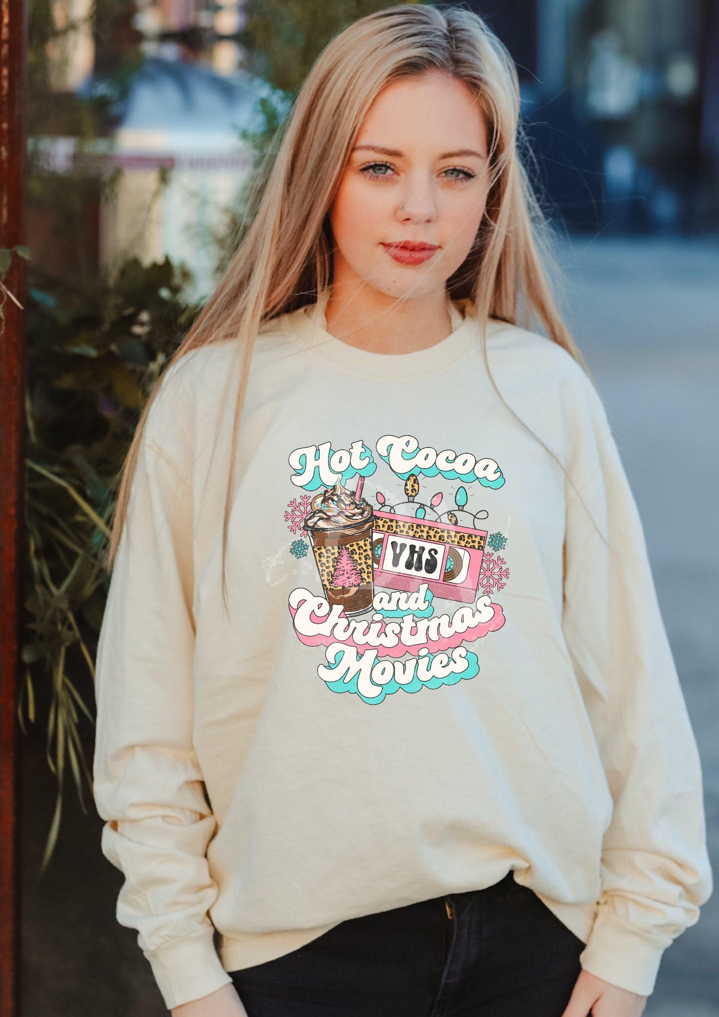 Hot Cocoa and Christmas Movies DTF Transfer