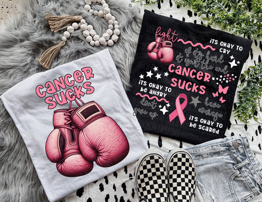 Cancer Sucks Pink Front/Back DTF Transfer