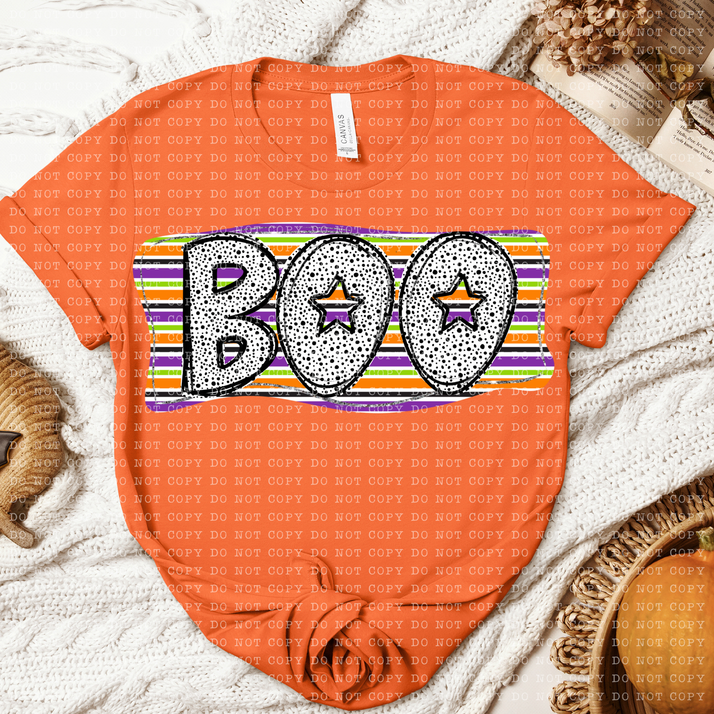 Boo Halloween Dotted Name DTF Transfer