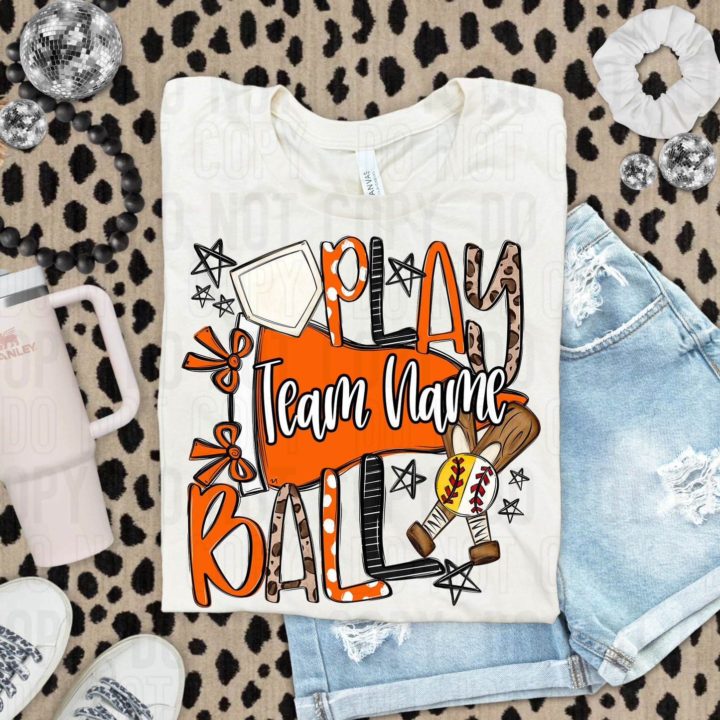 Play Ball Baseball Softball Or Both Custom Team Name DTF Transfer