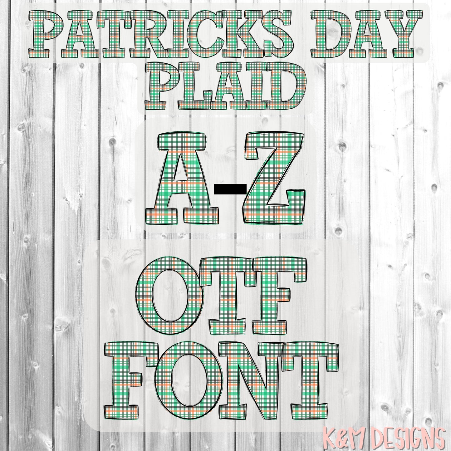 Patrick's Day Plaid Alpha OTF (Open-Type) Digital Download