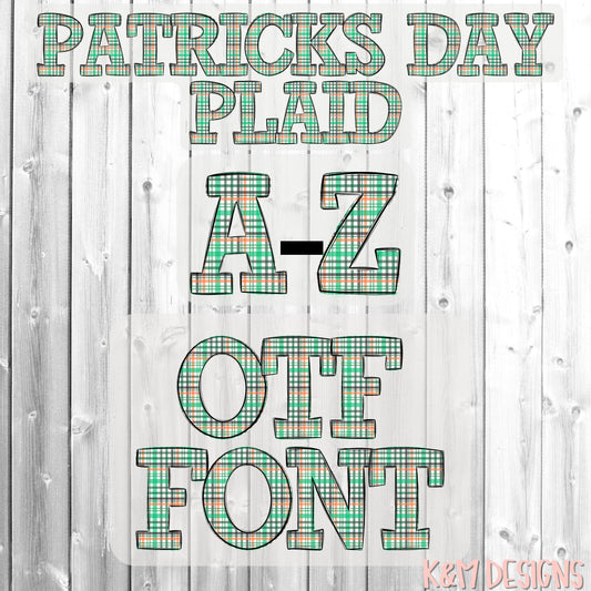 Patrick's Day Plaid Alpha OTF (Open-Type) Digital Download