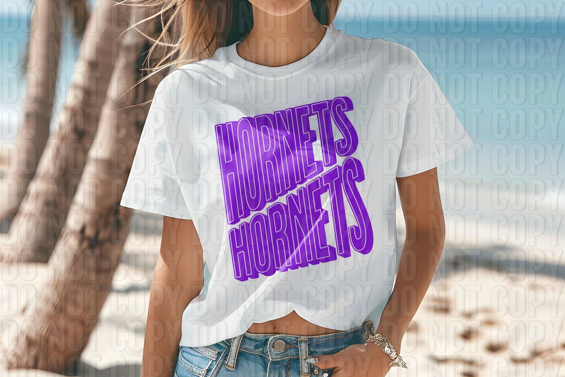Hornets Purple DTF Transfer