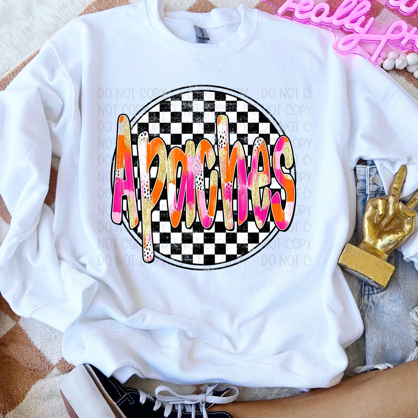 Preppy Checker Mascots DTF Transfer