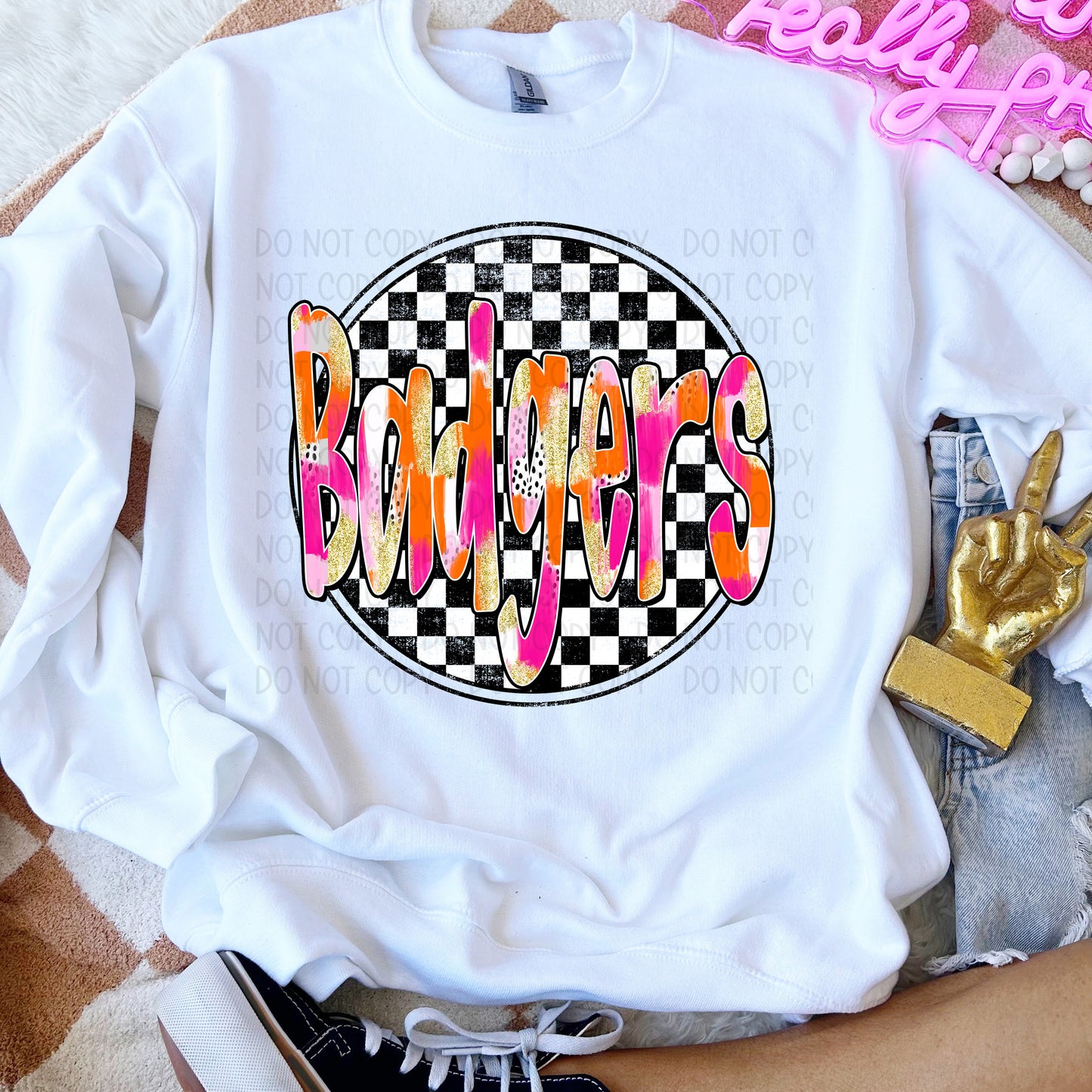 Preppy Checker Mascots DTF Transfer