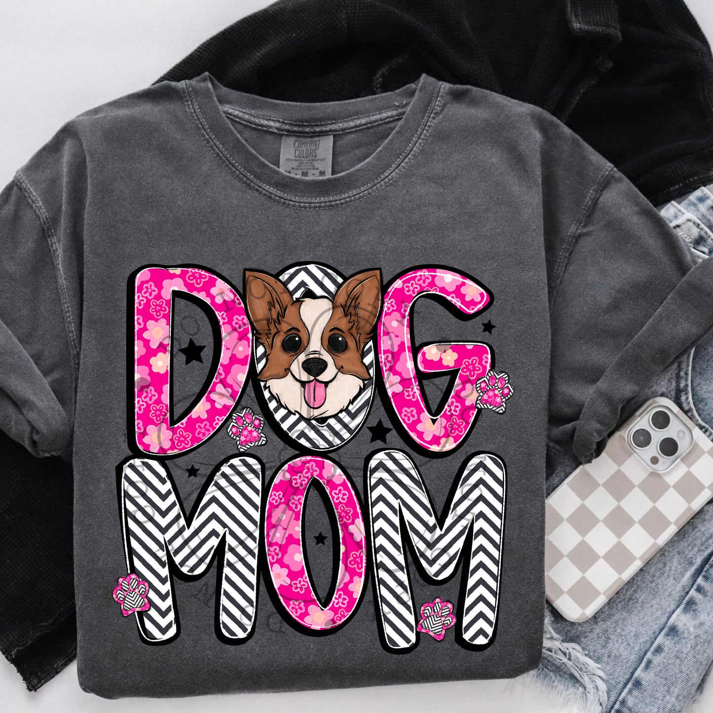 Dog Mom Corgi DTF Transfer