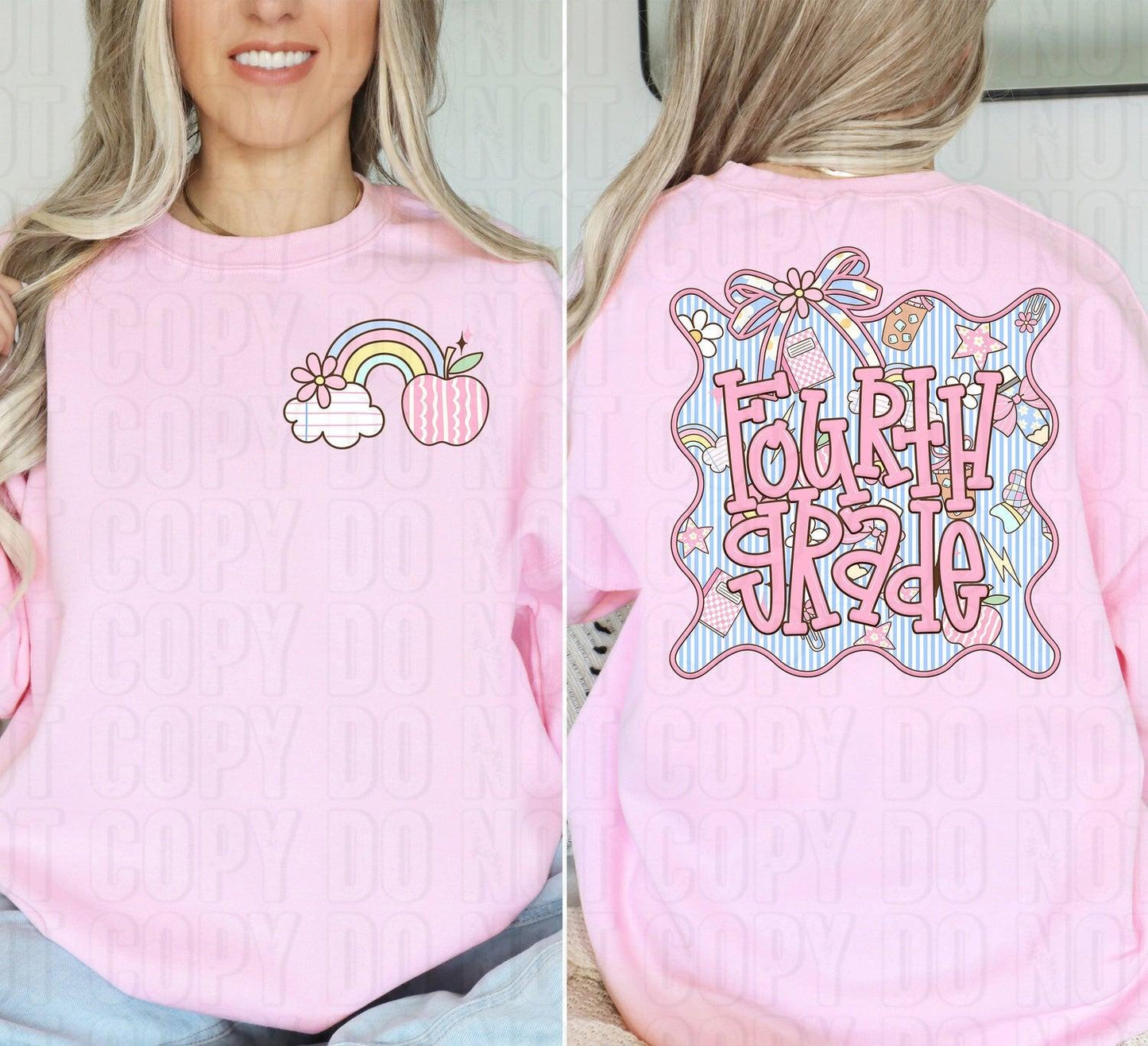 Fourth Grade Seersucker Front/Back DTF Transfer