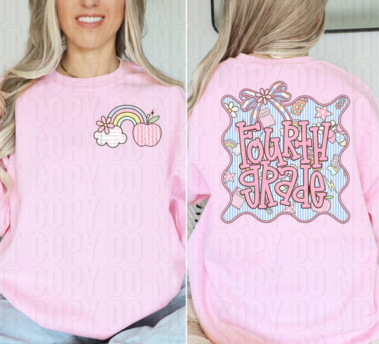 Fourth Grade Seersucker Front/Back DTF Transfer