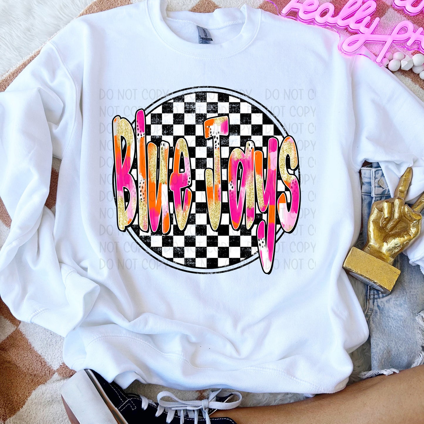 Preppy Checker Mascots DTF Transfer