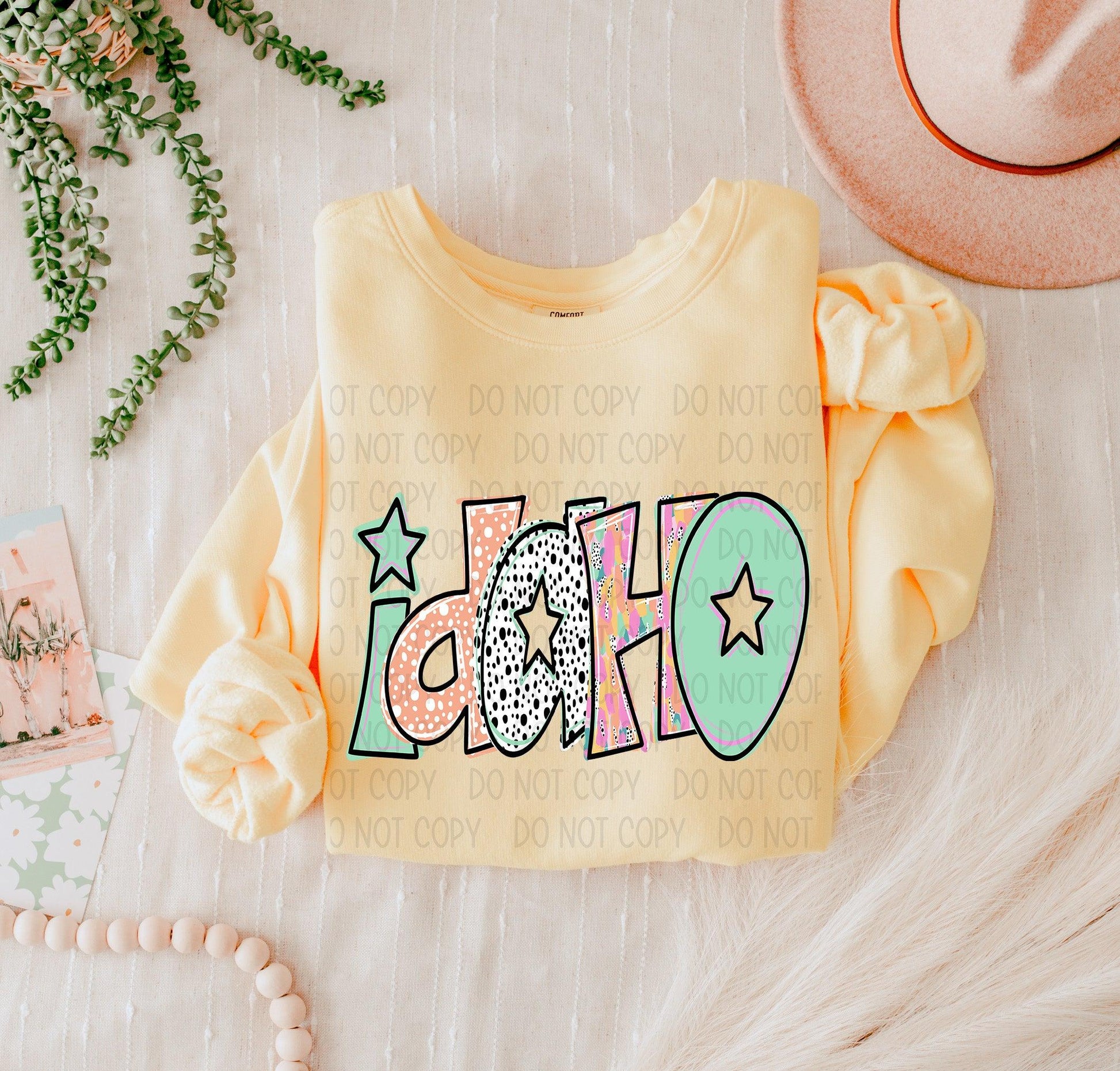 Idaho Bright Doodle State DTF Transfer