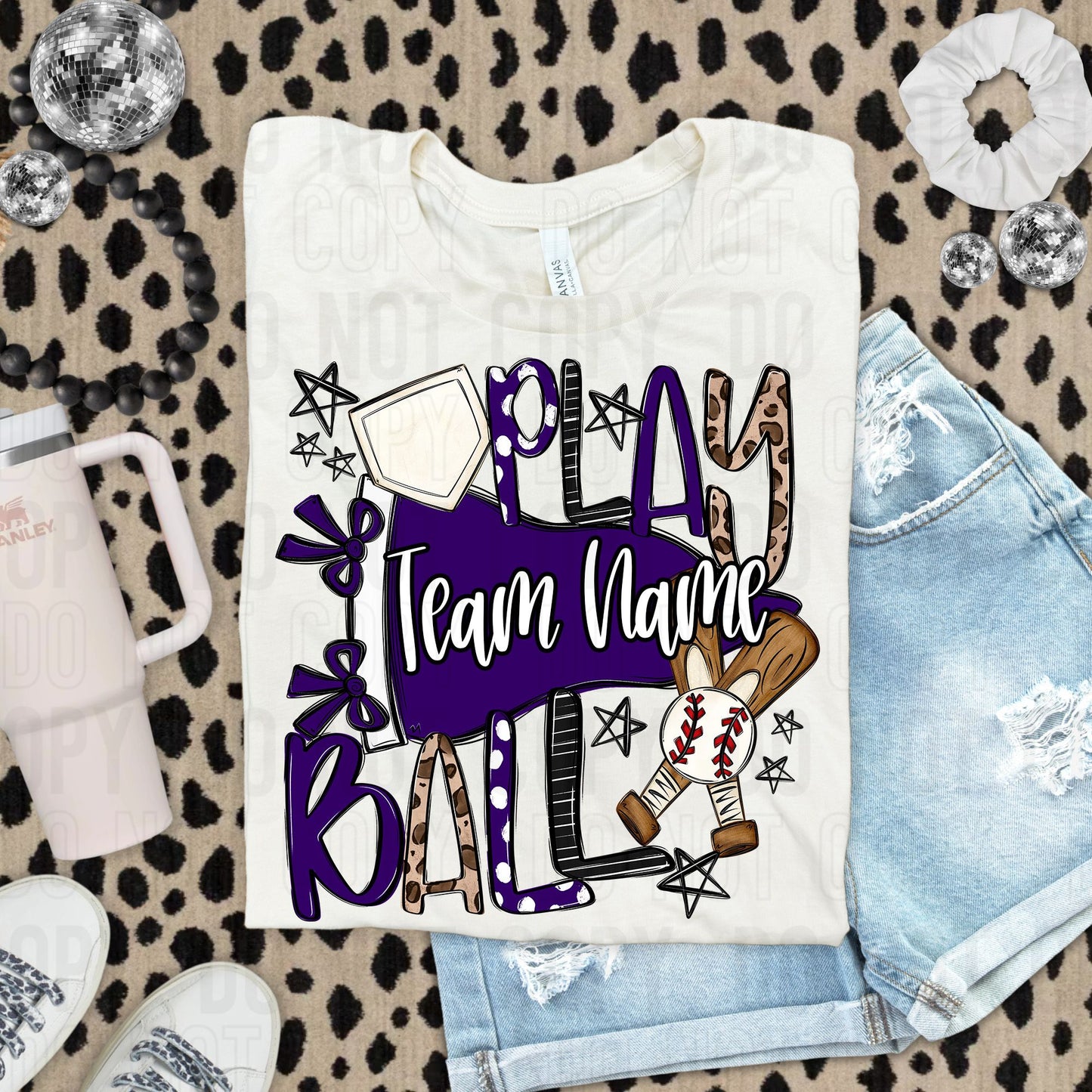 Play Ball Baseball Softball Or Both Custom Team Name DTF Transfer