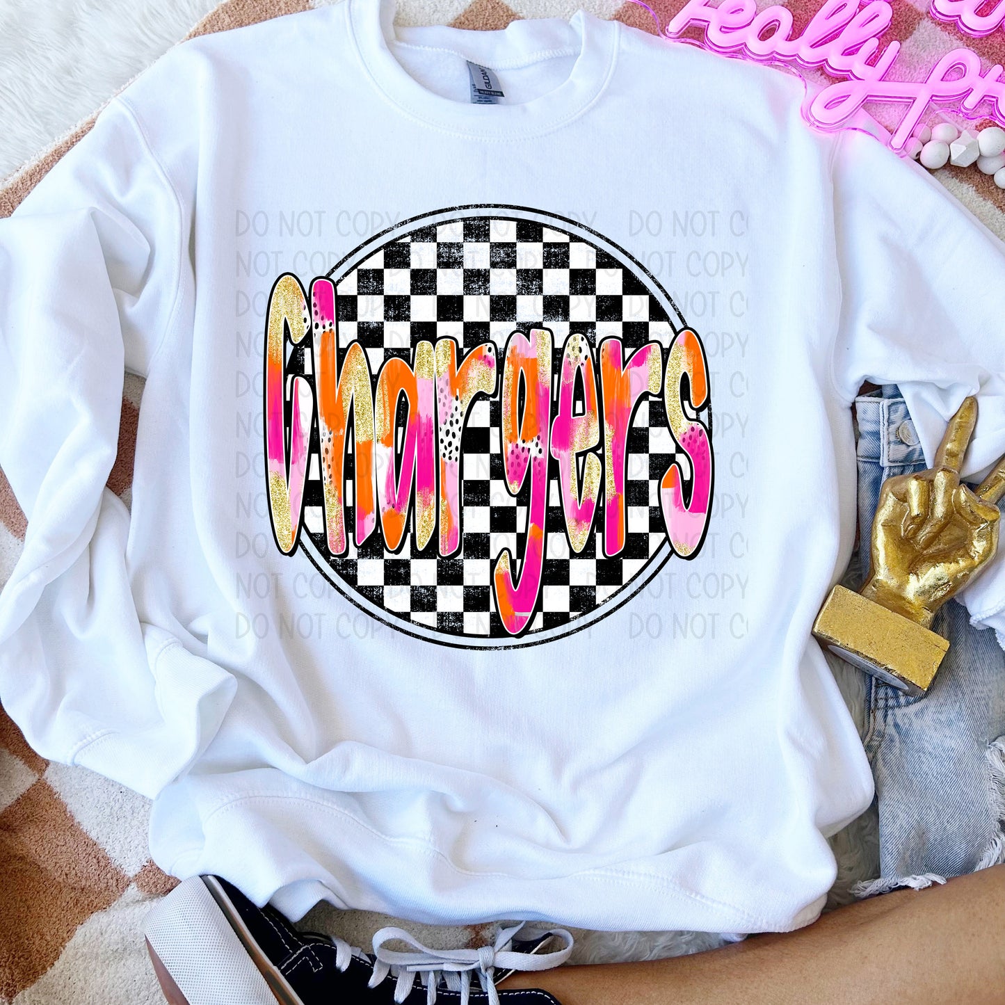 Preppy Checker Mascots DTF Transfer