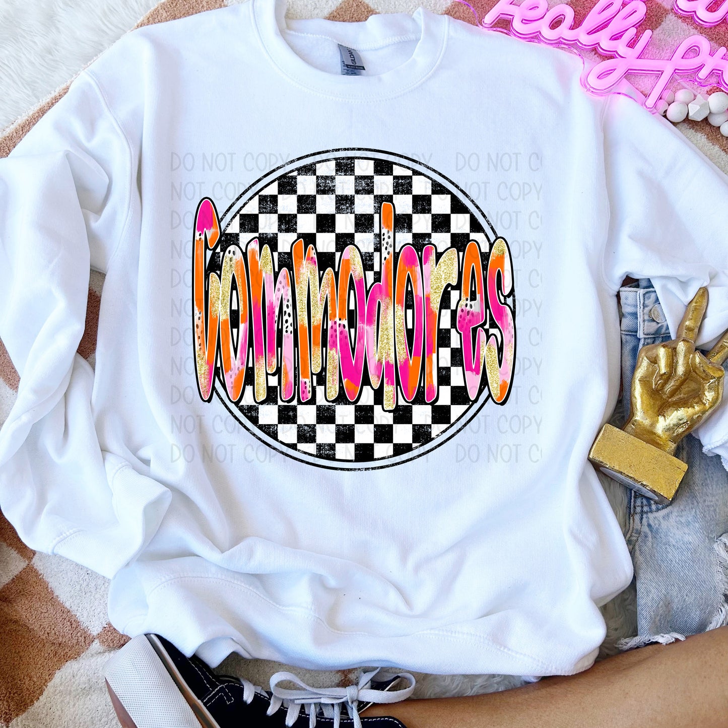 Preppy Checker Mascots DTF Transfer