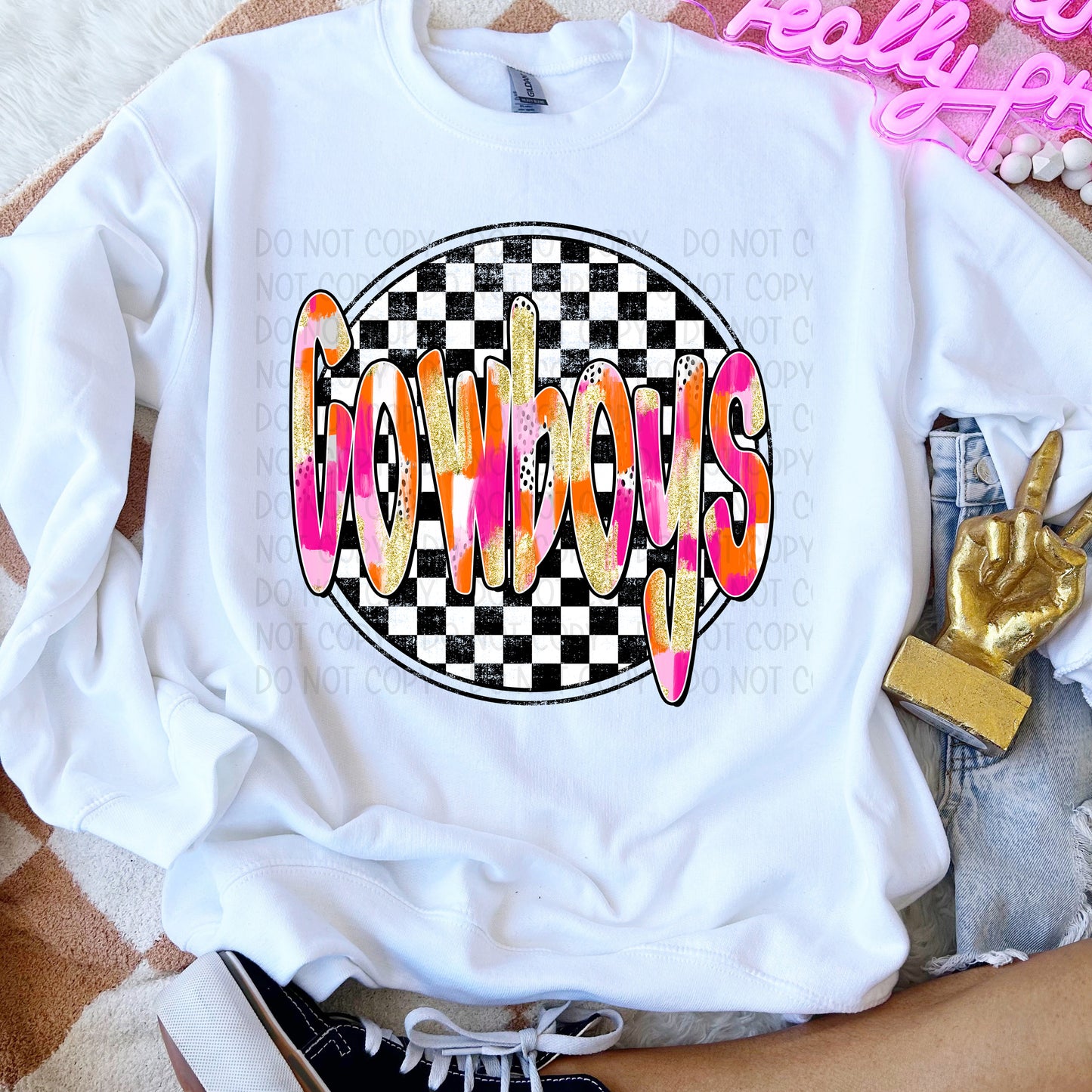 Preppy Checker Mascots DTF Transfer