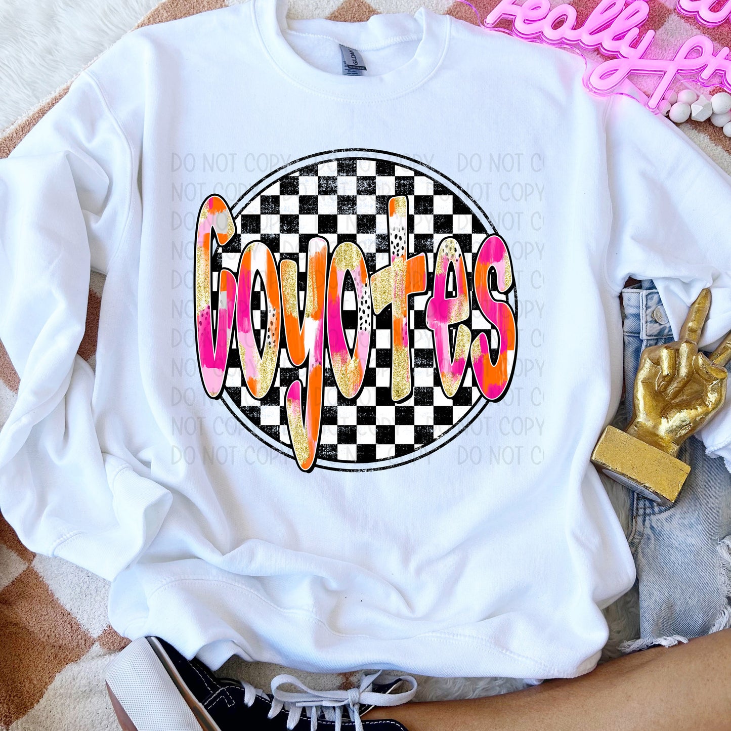 Preppy Checker Mascots DTF Transfer