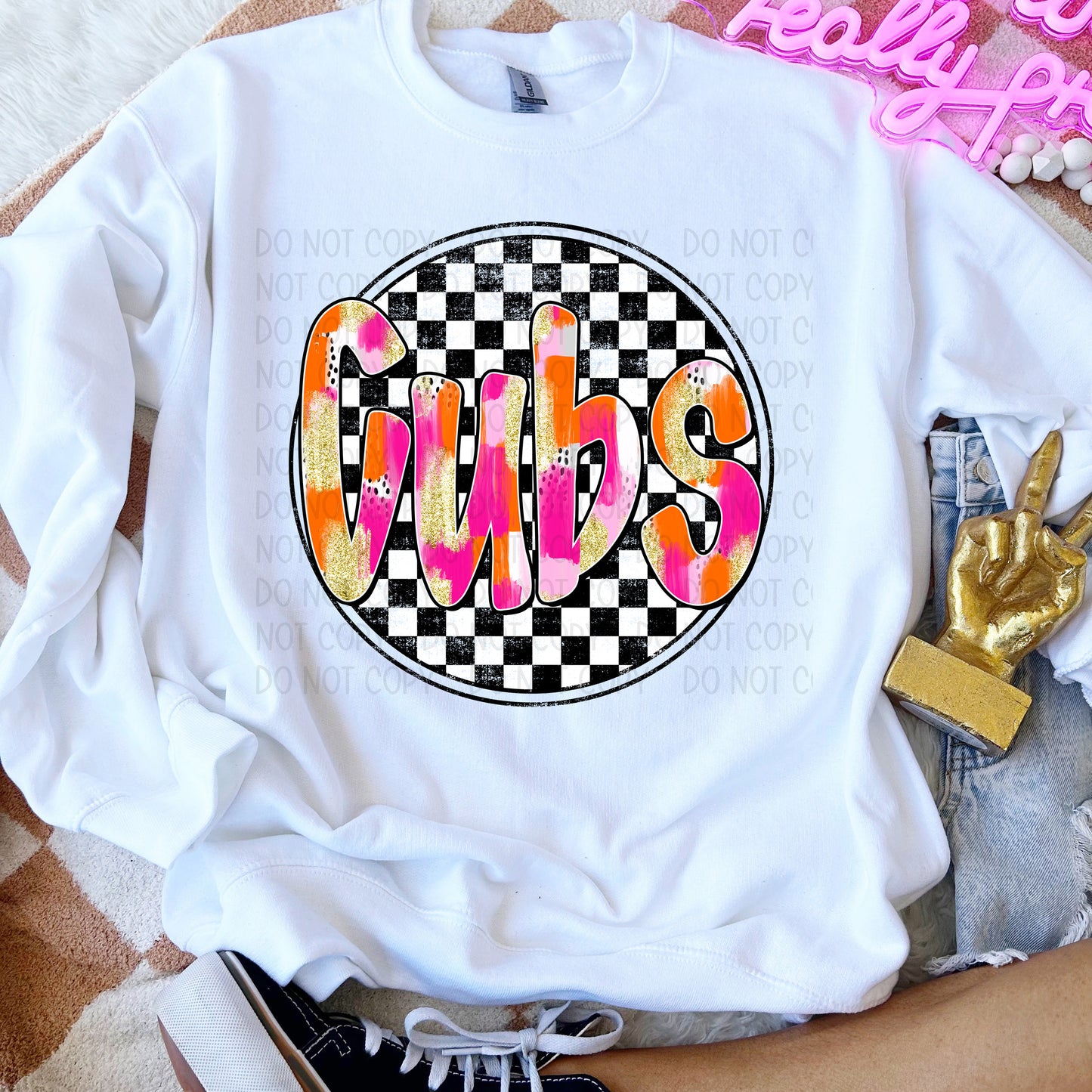 Preppy Checker Mascots DTF Transfer